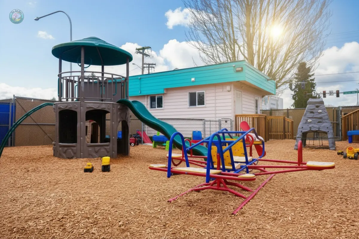 Outdoor playground at Zen Kids Care Auburn